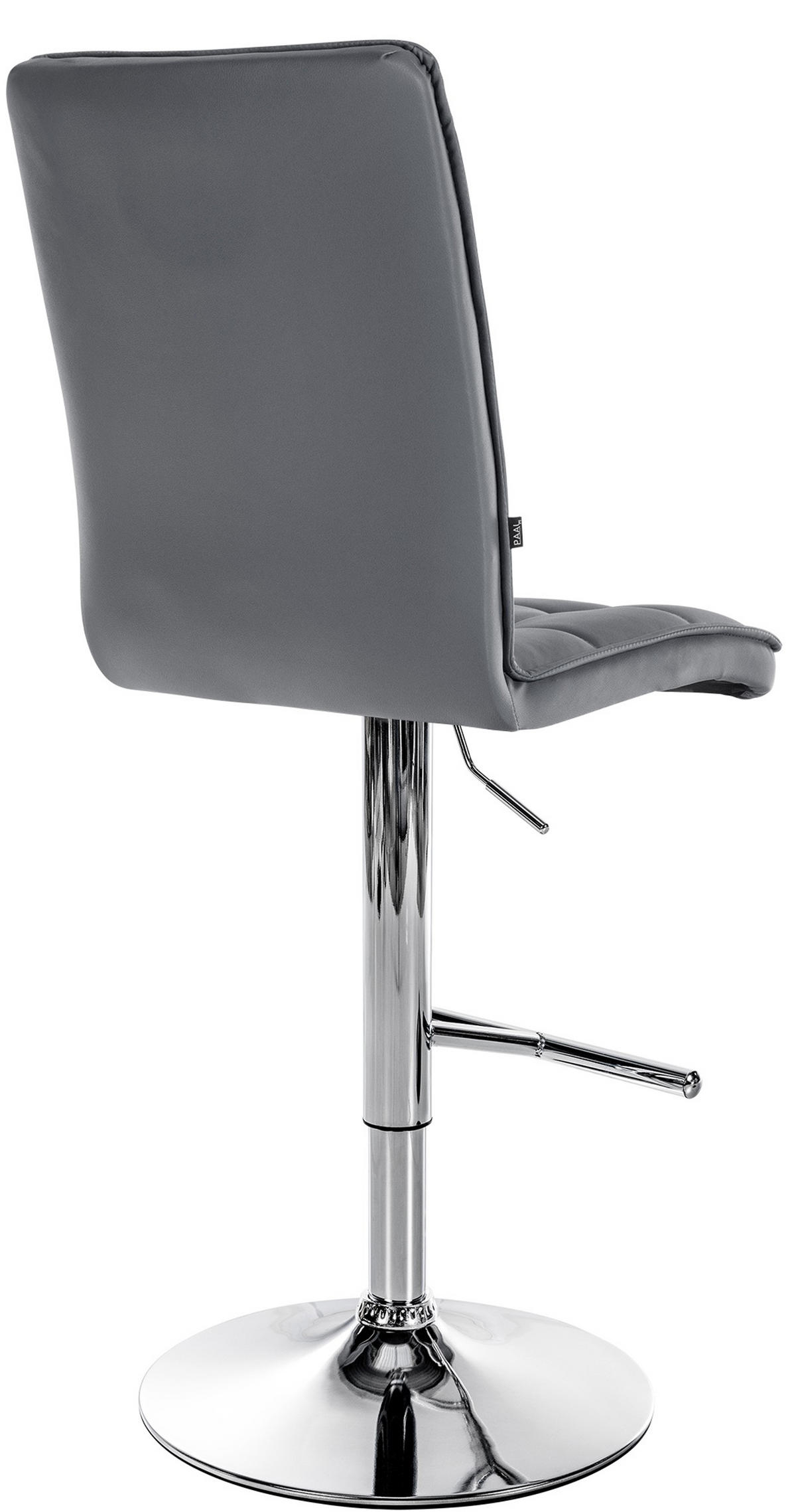 BARHOCKER Pekas Kunstleder chrom grau - Chromfarben/Grau, Kunststoff/Metall (45/133/54cm) - TPFLiving