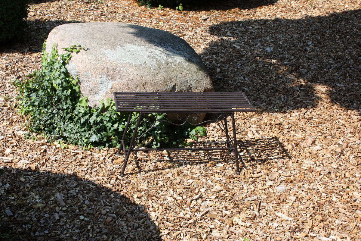 BLUMENBANK Rita Stahl Schwarz-braun 45x27x83cm - Schwarz, Metall (27/45/83cm) - DELUKE