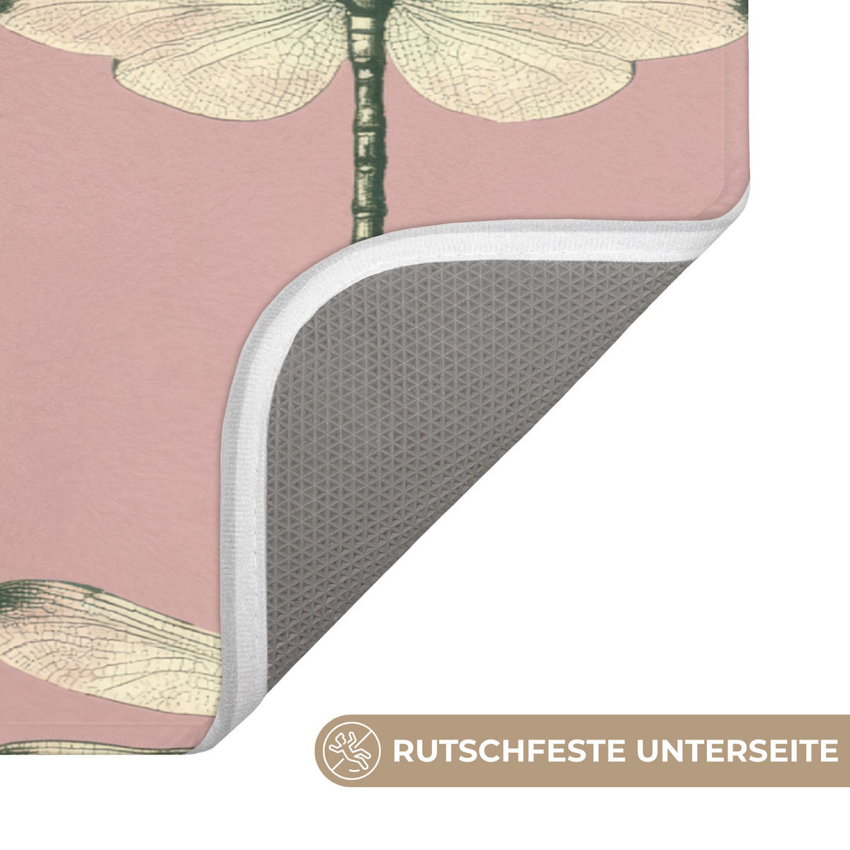KÚPEĽŇOVÁ PREDLOŽKA Zvončeky - vzor - ružová 120x60 cm - ružová, textil/plast (120/60cm) - OnlyWow