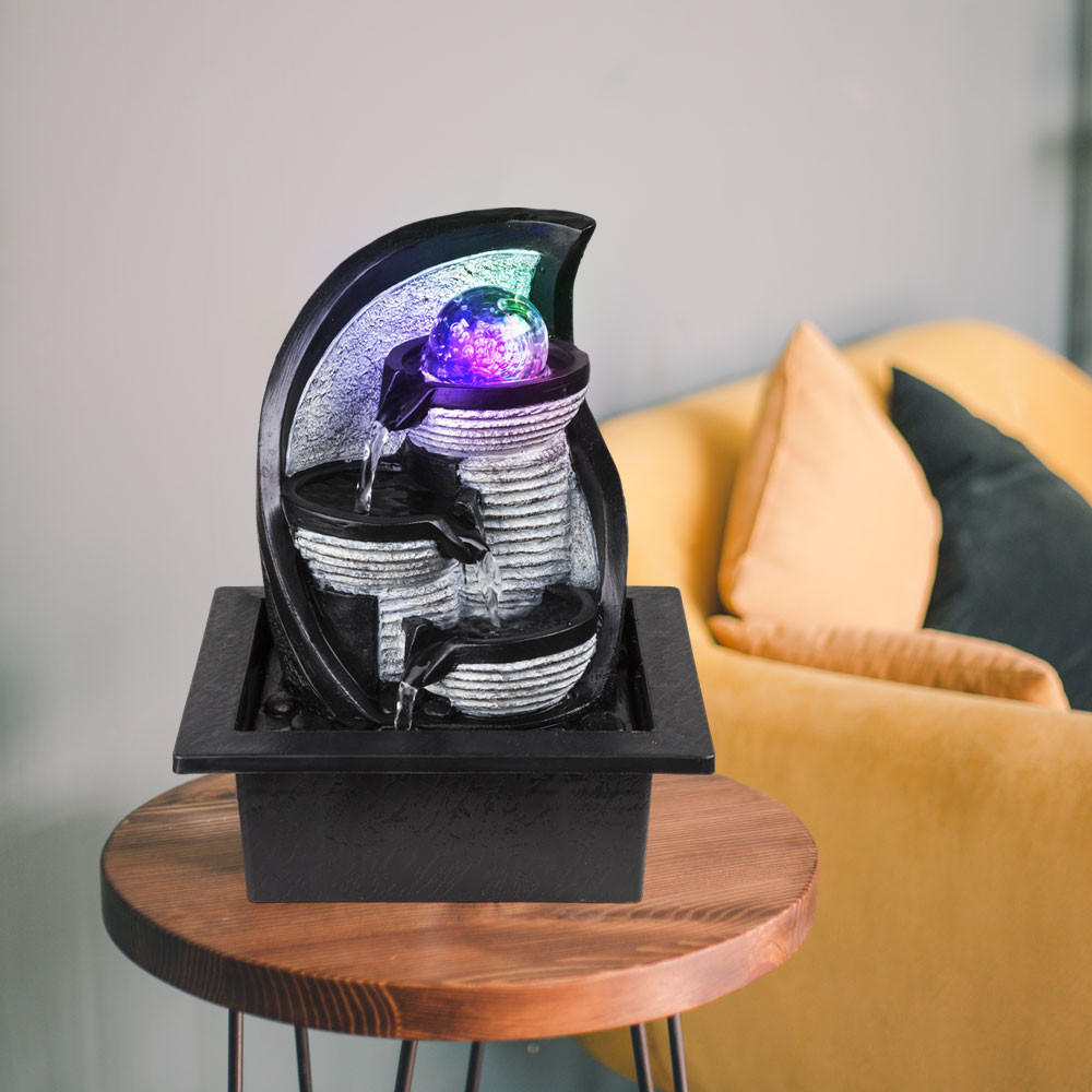 LED TISCHLEUCHTE Albert Grau Steinoptik - Grau, Kunststoff (21/17.5/25.5cm) - Globo Lighting