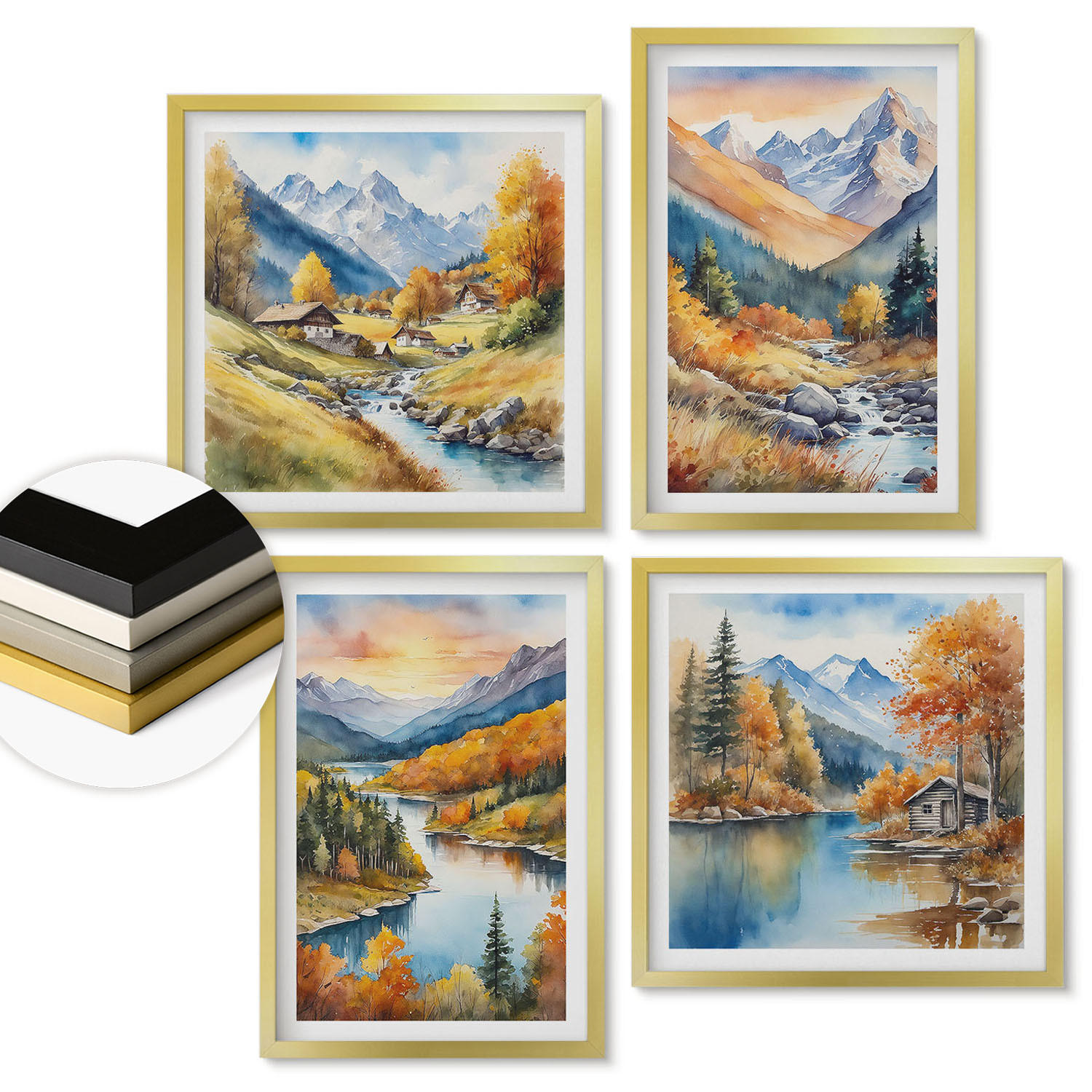 ArtPrintCave Wandbilder Gold 50x50 cm