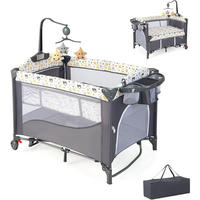 BABYBETT beistellbett Blau - Blau, Metall - COSTWAY