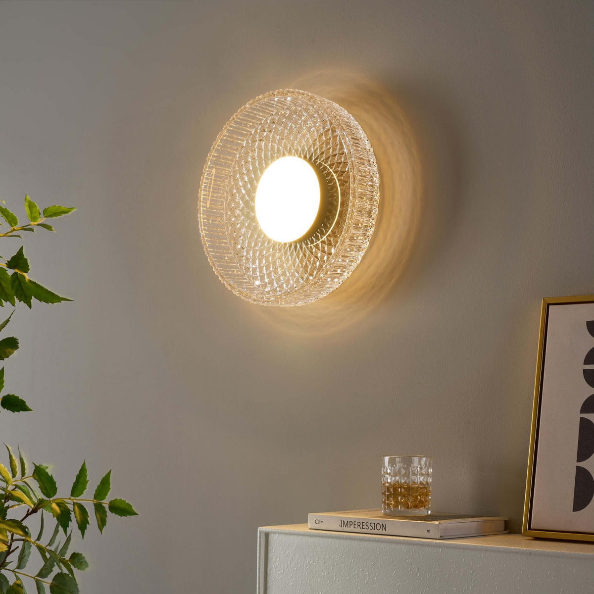 DECKENLEUCHTE Damian, Transparent und schwarz, 10cm - Transparent, Glas (10/30/6cm) - KOSILUM