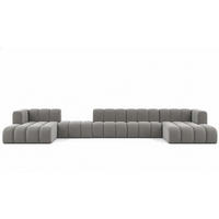 ECKSOFA U-Form Grand U Big XL 500 cm, Velourstoff Salvador, Grau - Grau, Holz (500/179cm) - Kaiser Möbel