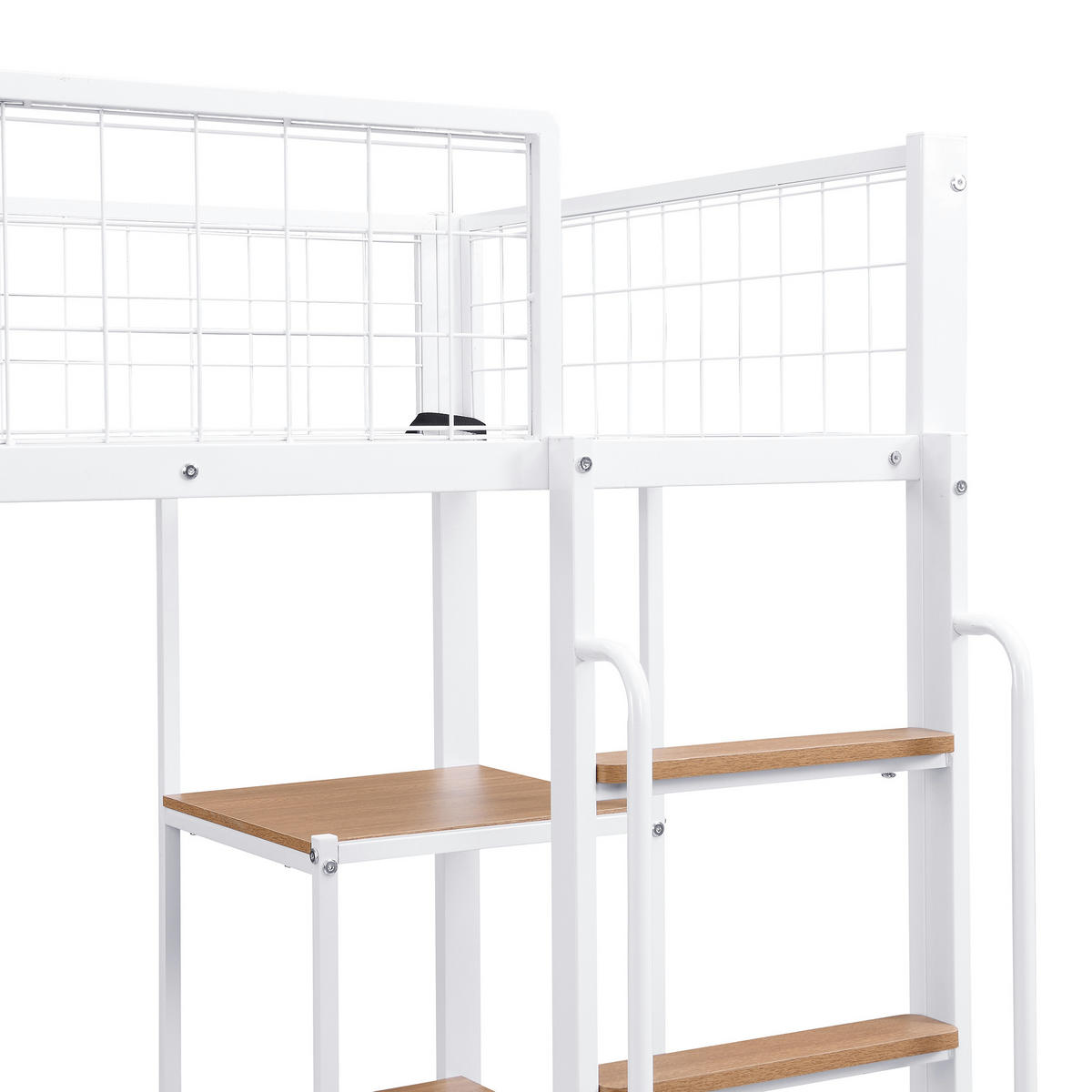 HOCHBETT 90/200 cm Weiß, Natur - Ahornfarben/Weiß, Holz/Metall - Raumix