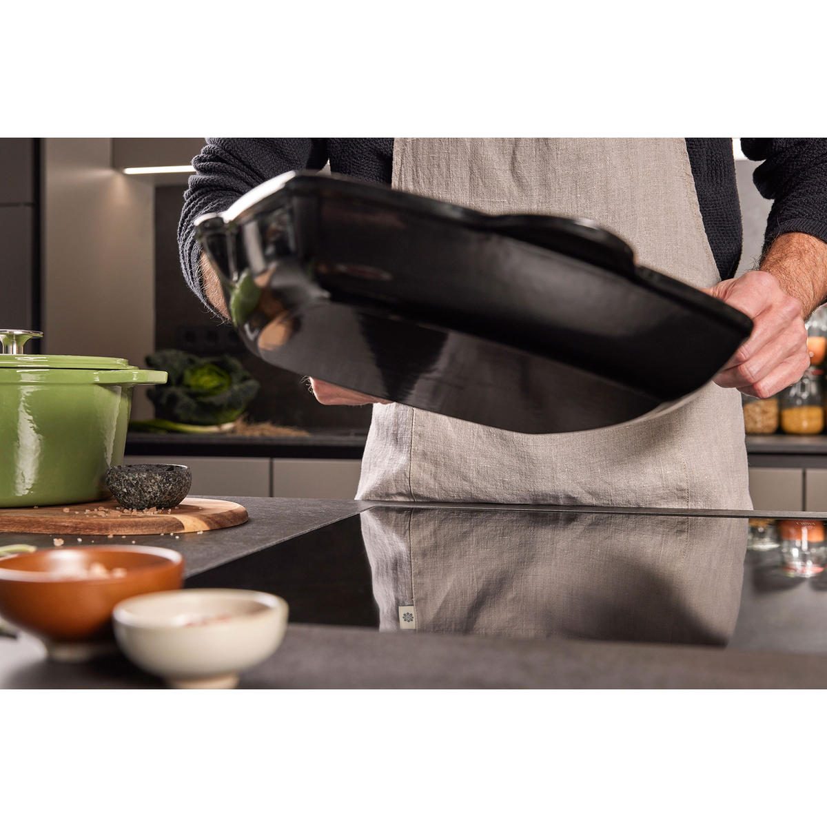 GRILLPFANNE b.iron, Gusseisen, Schwarz / Grau, 27 x 27 cm - Schwarz, Metall (43/31/6.2cm) - Berndes