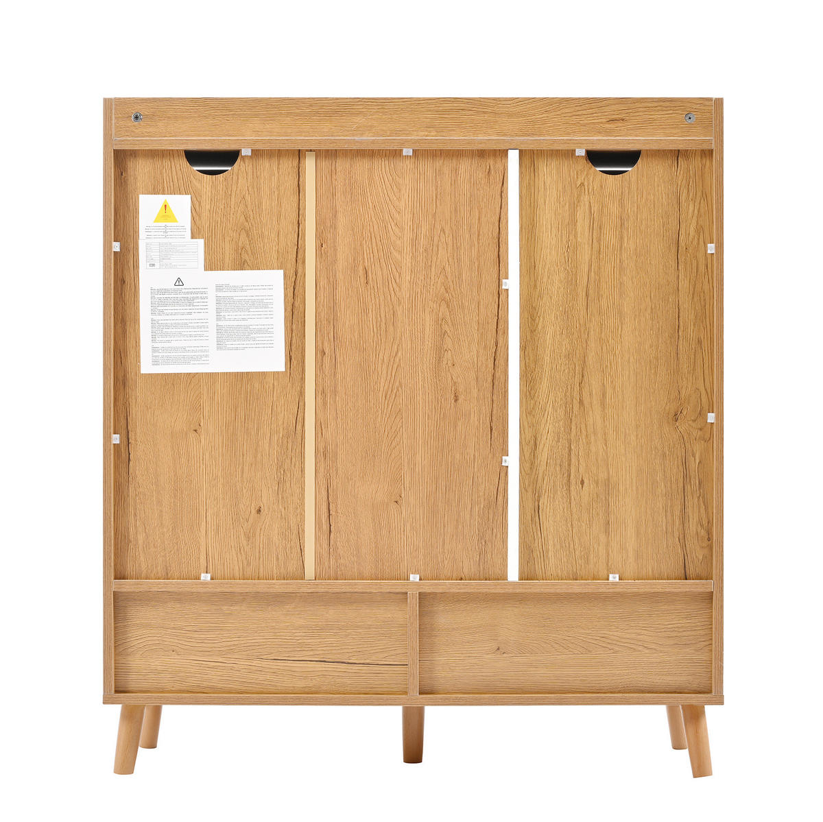 SCHUHSCHRANK 90/99/35 cm Weiß/Natur aus Spanplatte mit verstellbaren Einlegeböden - Weiß, Holzwerkstoff (90/99/35cm) - OKMYHOME