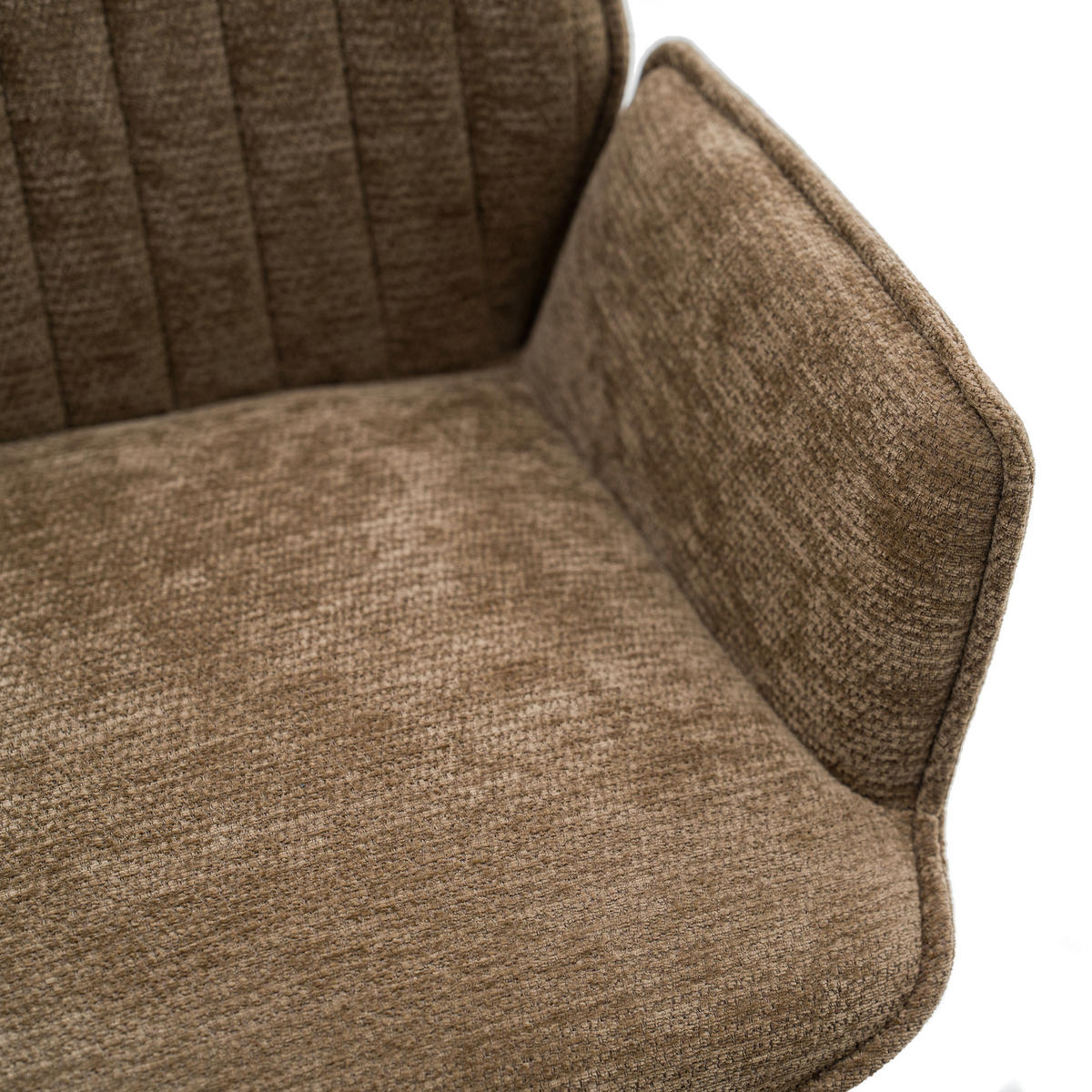 STUHL MERANO drehbar gepolsterter mit Steppung - braun - Chenille - Schwarz/Braun, Textil/Metall (58/90/61cm) - NEW HOME