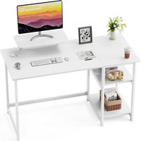 SCHREIBTISCH mit Stauraum und Monitorständer 120 x 50 cm Reinweiß - Weiß, Holzwerkstoff (50/120/75cm)
