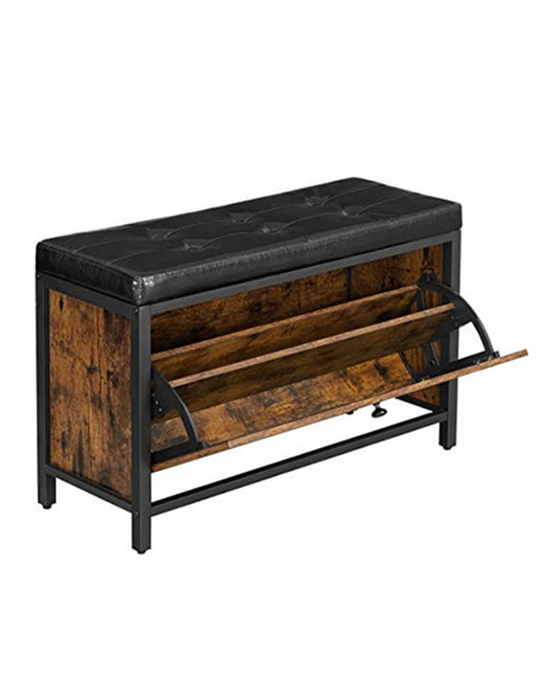 SCHUHSCHRANK/BANK, braun/schwarz - Braun, Holzwerkstoff (80/51/30cm) - A2A Home