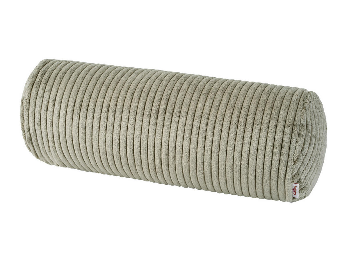 NACKENROLLENHÜLLE HYggelig No.2 Block Cord-Samt taupe-grau 40/15 cm - Greige, Textil (15/40cm) - beties Heimtextil