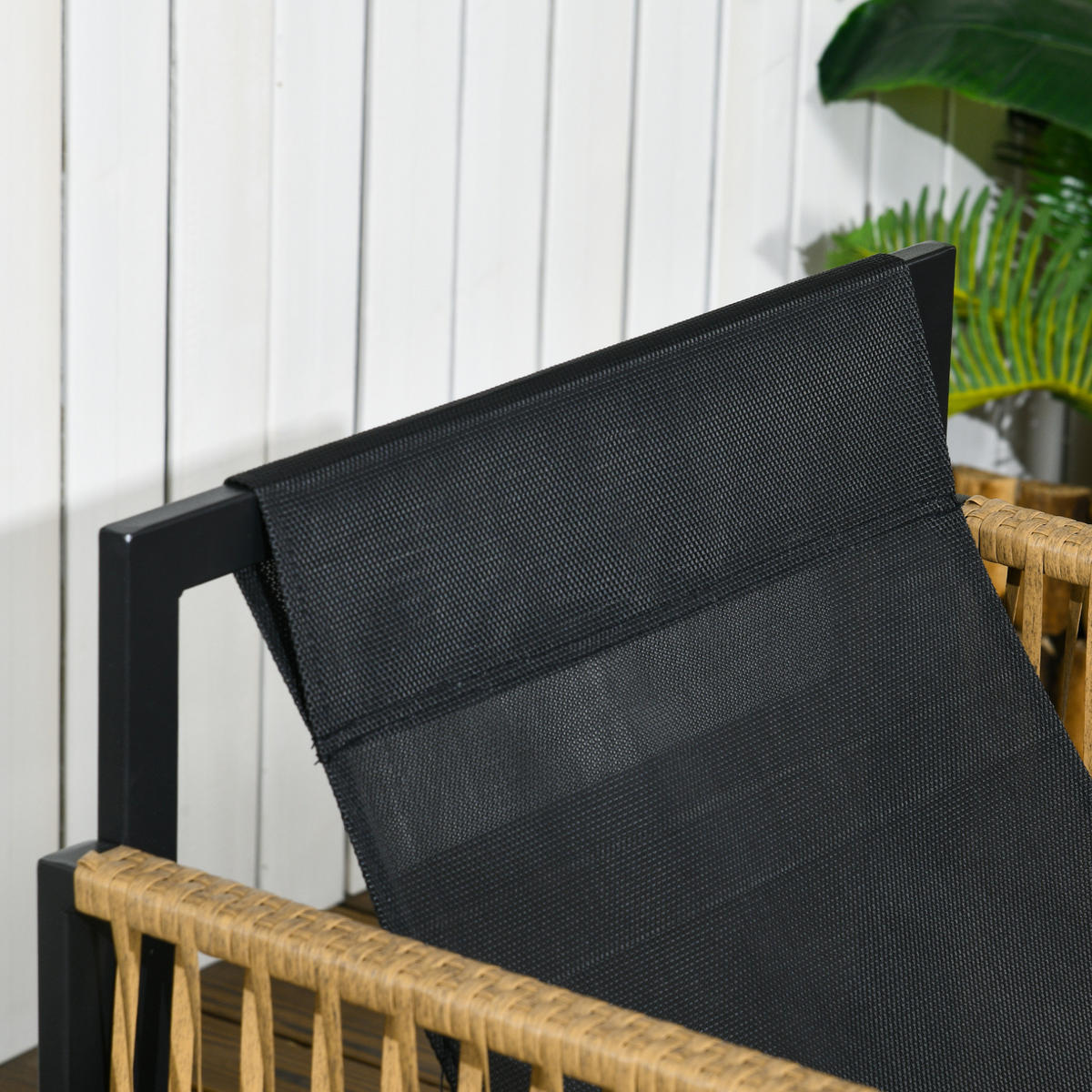 GARTENSET aus Polyrattan und Polyester 106x70x72 cm Dunkelgrau mit Couchtisch, 2 Sesseln und Sofa - Dunkelgrau, Holzwerkstoff - Modfu