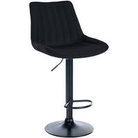 BARHOCKER Tolor Stoff schwarz schwarz - Schwarz, Textil/Metall (49.5/112/50cm) - TPFLiving