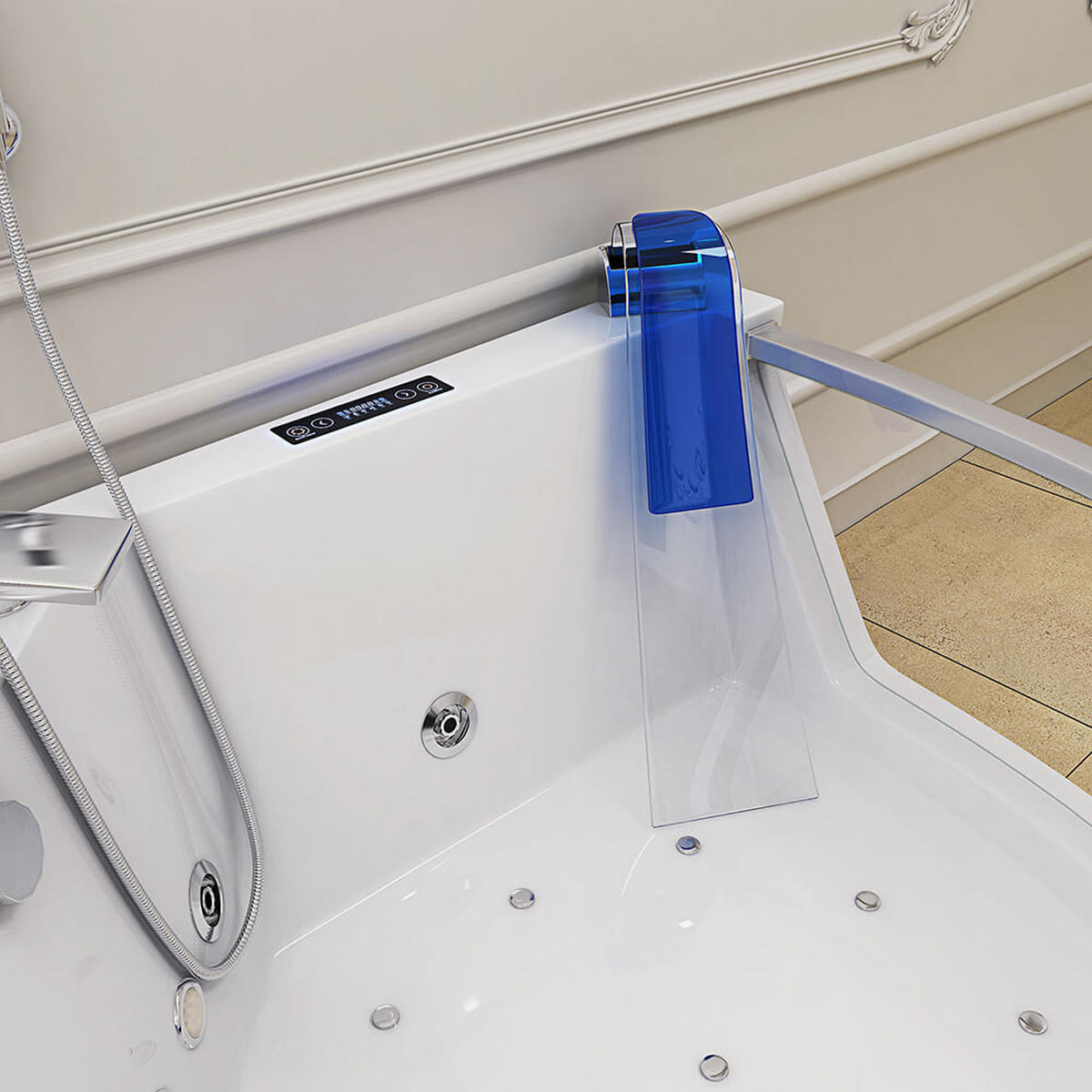 WHIRLPOOL ATLANTIC - Größe: L - Weiß, Keramik (140/64/140cm) - Home Deluxe