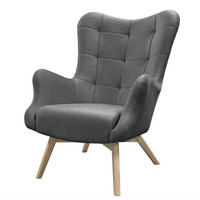 SESSEL SAND mit Buchenbeinen - Dunkelgrau/Buchefarben, Textil (80/105/86cm) - Lookway