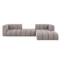 ECKSOFA L-Form Grand L 319 cm, Veloursstoff Salvador, Grau, Rechts - Grau, Holz (319/179cm) - Kaiser Möbel