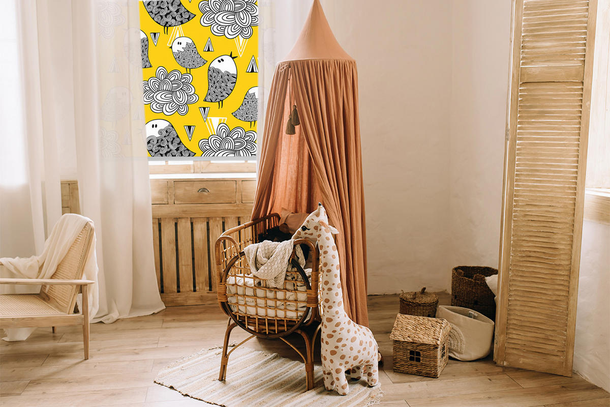 VNÚTORNÁ roleta - okenná roleta - roleta - 70x140 cm - Vtáky - sivá, plast (70/140/0.5cm) - TULUP