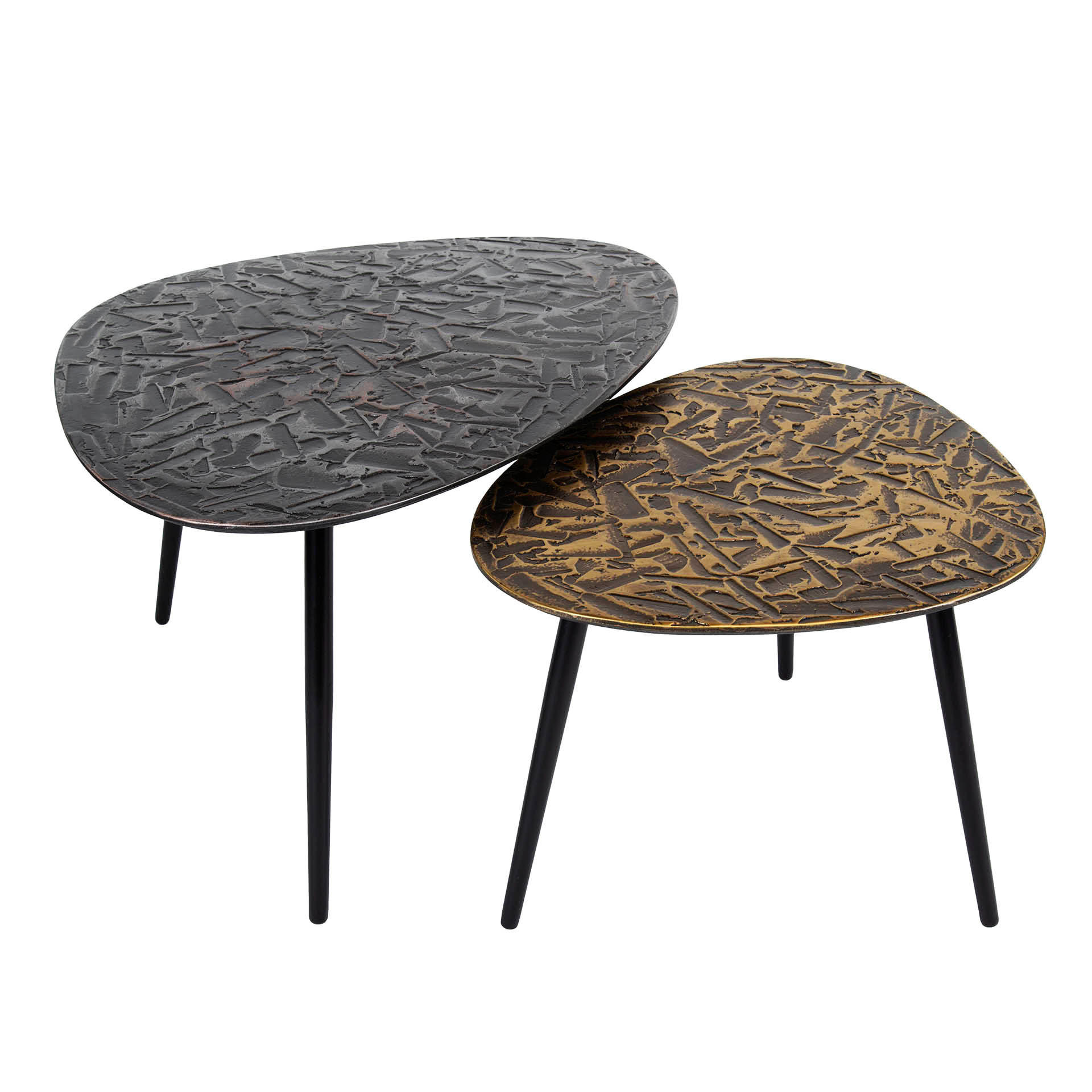 COUCHTISCH Patina Multicolor 60/80/ 43 cm 2er-Set - Multicolor, Metall (60/80/43cm) - Hoyz Collection