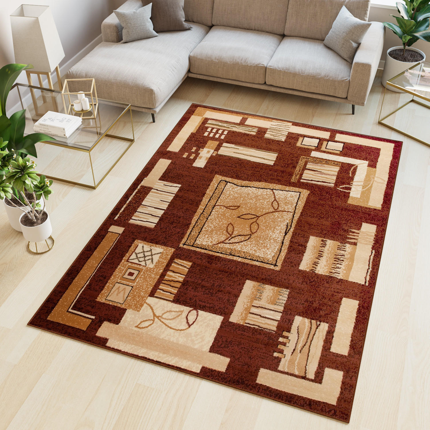 TEPPICH ATLAS Braun Beige 60/100 cm - Beige/Braun, Textil (60/100cm) - Tapiso