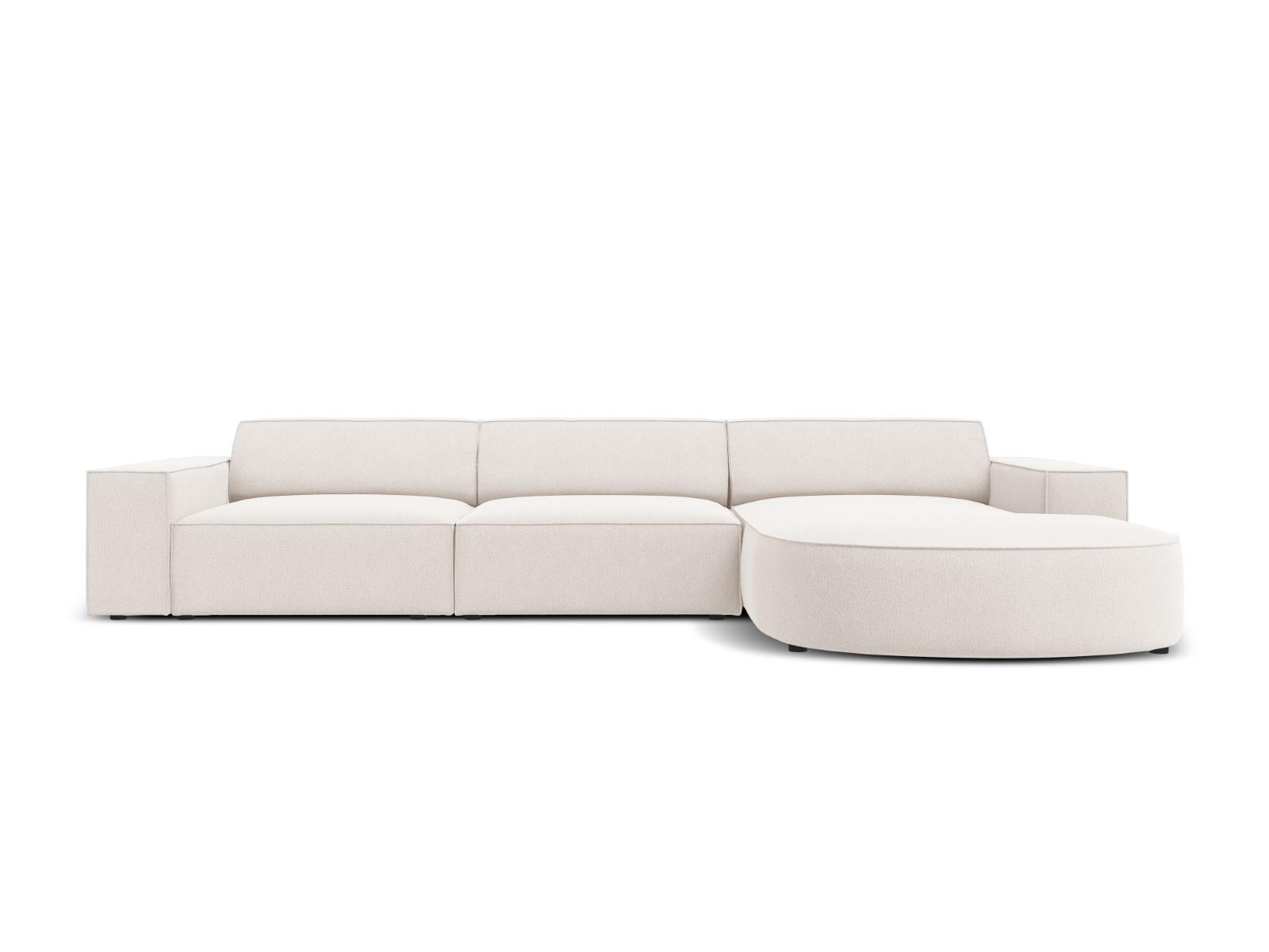 ECKSOFA rechts Jodie aus strukturiertem Stoff leichtes beige 4 Sitzplätze - Beige, Textil (166/284cm) - Micadoni