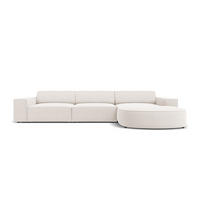 ECKSOFA rechts Jodie aus strukturiertem Stoff leichtes beige 4 Sitzplätze - Beige, Textil (166/284cm) - Micadoni
