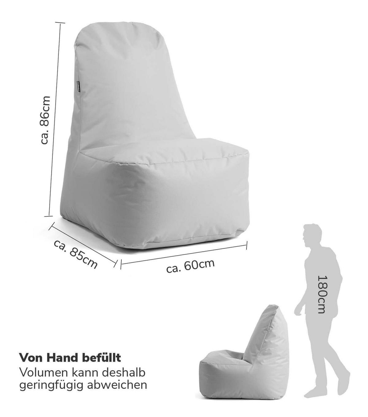 SITZSACK Der Däumchendreher - Grau, Textil (60/86/85cm) - Mokebo