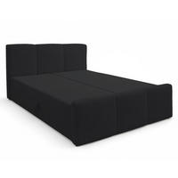 BOXBETT ANKARRA 160x200 cm mit Bettkasten und Matratze - Schwarz + TOPPER - Schwarz, Holz/Holzwerkstoff (160/200cm) - AX Living