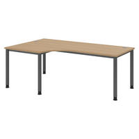 SCHREIBTISCH Serie-H Gestell: Graphit 120/200/74 cm in Eichefarben - Eichefarben, Holzwerkstoff (120/200/74cm) - bümö