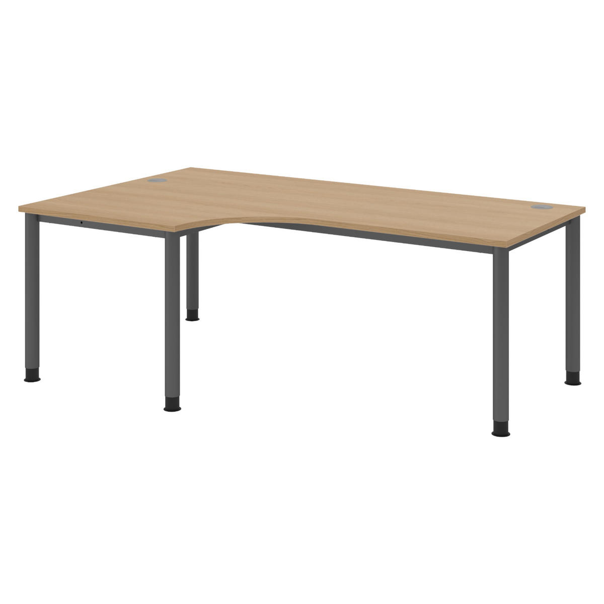 SCHREIBTISCH Serie-H Gestell: Graphit 120/200/74 cm in Eichefarben - Eichefarben, Holzwerkstoff (120/200/74cm) - bümö