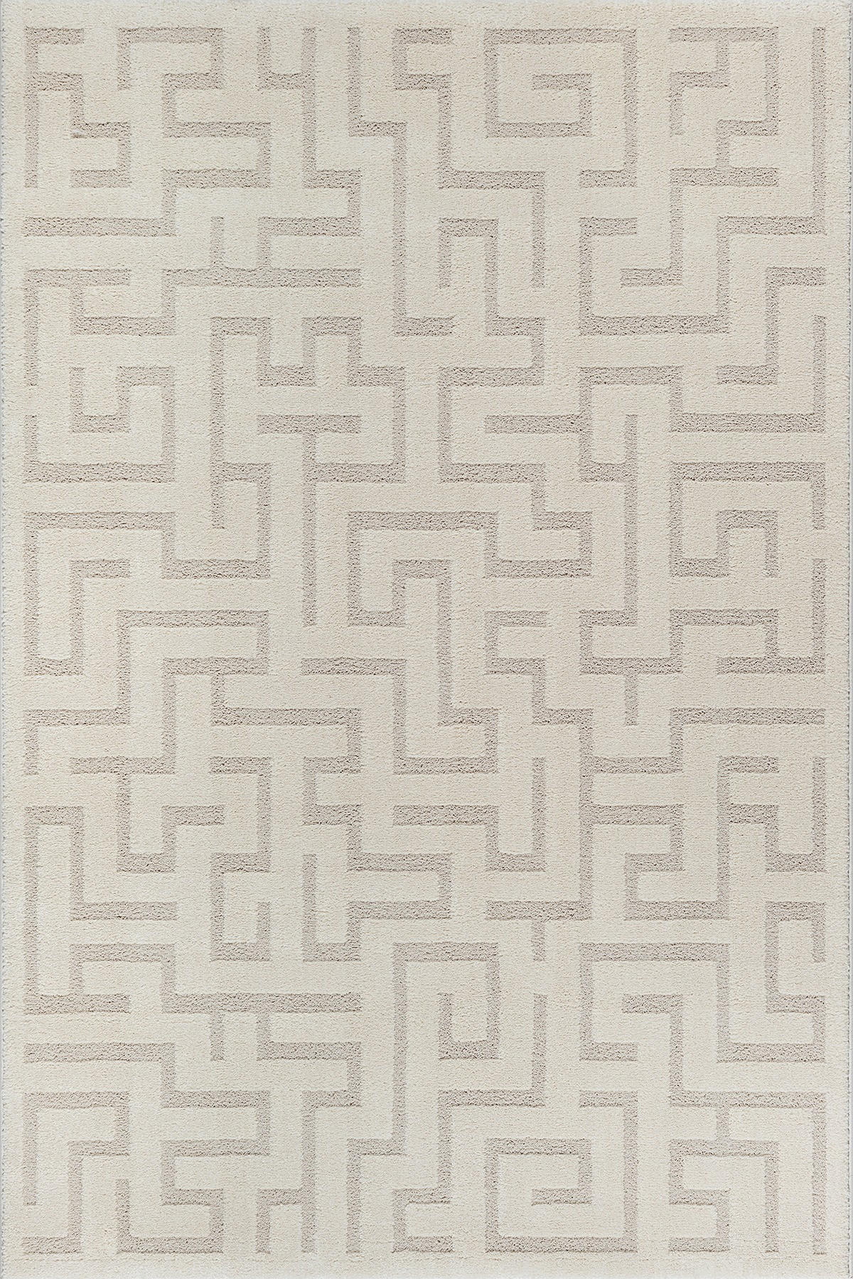 KURZFLORTEPPICH Geometrisch MUOTA Polypropylen Creme 140 x 200 cm - Beige, Textil (140/200cm) - KADIMA DESIGN