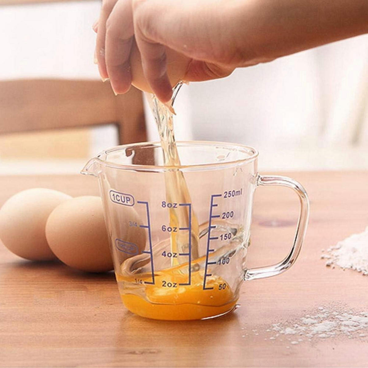 MESSBECHER Glas 250 ml mit Deckel - Transparent, Glas (0.25L)