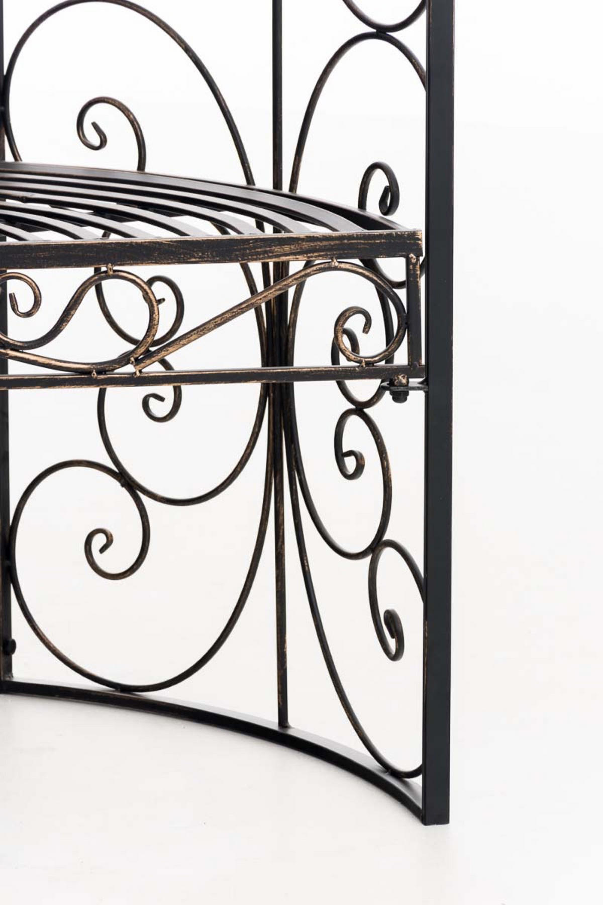 HALBPAVILLON Rosalia mit Sitzbank bronze - Braun, Metall (120/178/58cm) - TPFGarden