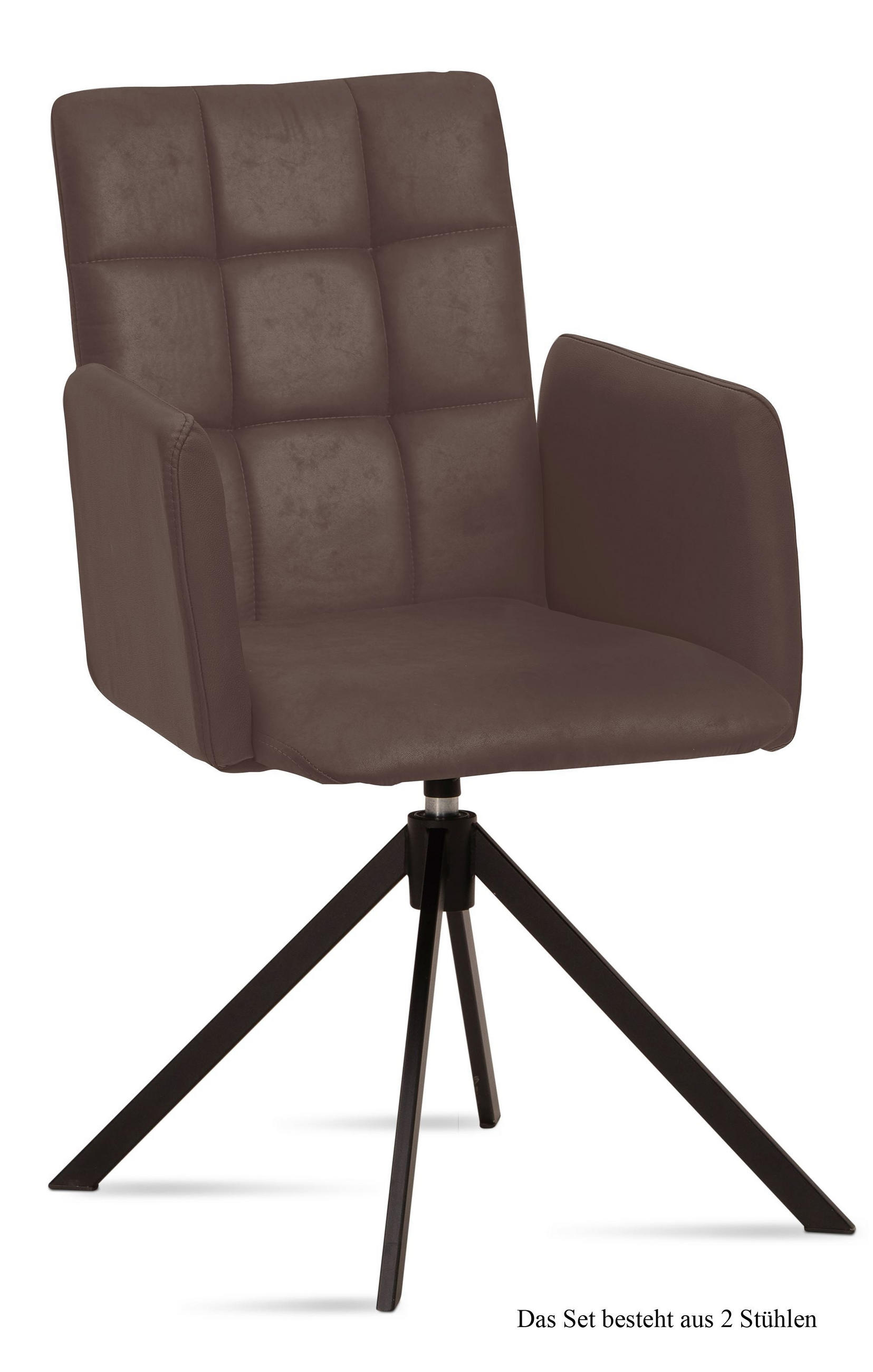 ARMLEHNSTUHL drehbar (2er-Set) Deeann 52x91x60 Schwarz/Braun - Schwarz/Braun, Kunststoff (60/91/52cm) - 58aufmkessel