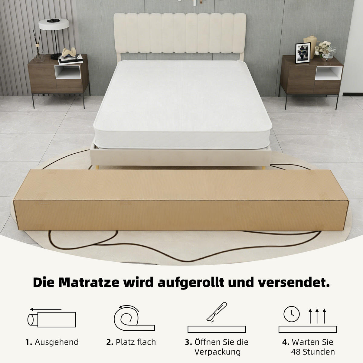TASCHENFEDERKERNMATRATZE 140/200 cm Weiß Dicke: 23 cm - Weiß, Textil (140/200cm) - Oxeza