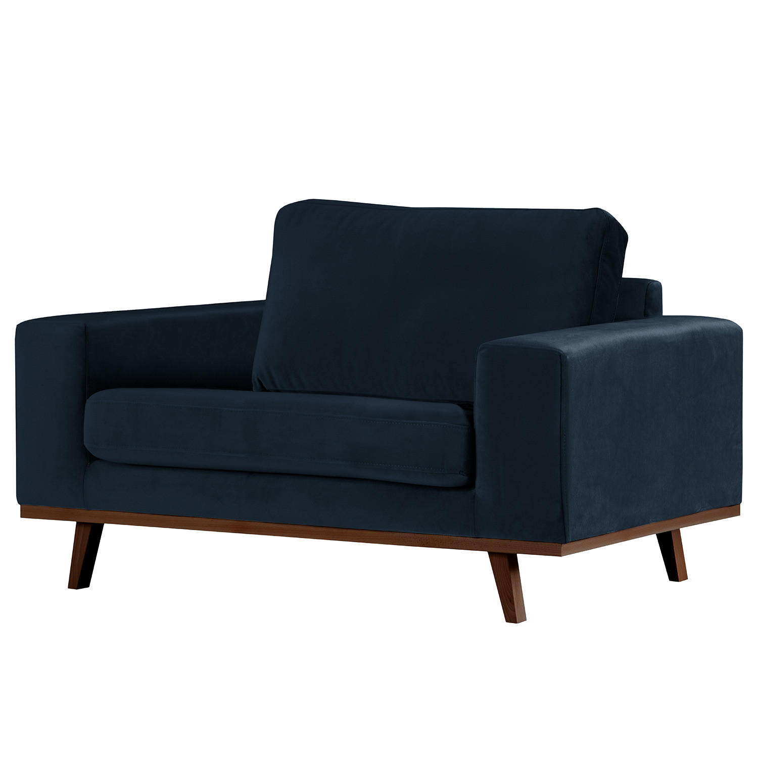 SESSEL - Buchefarben/Dunkelblau, Textil (122/81/88cm) - home24