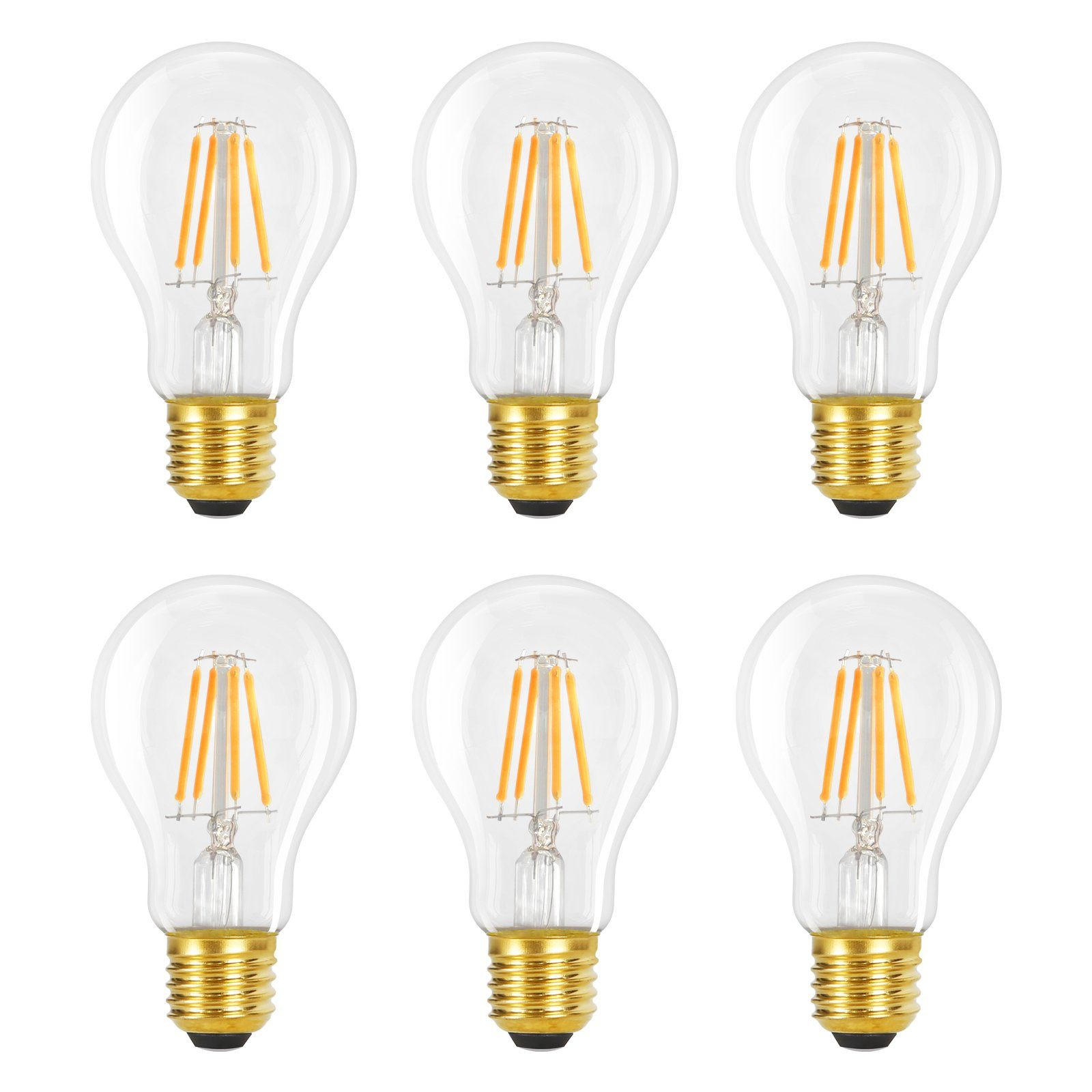 LED-LEUCHTMITTEL Alvira II 10.5/6/6cm(6er-set) - Transparent, Glas (6/6cm) - Nettlife