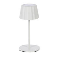 3IN1-LED-TISCHLAMPE - Flaschenleuchte mit Dimmfunktion und 3000mAh Akku für Innen und Außen, Plissee weiß - Weiß, Metall (15/15/45cm) - Northpoint