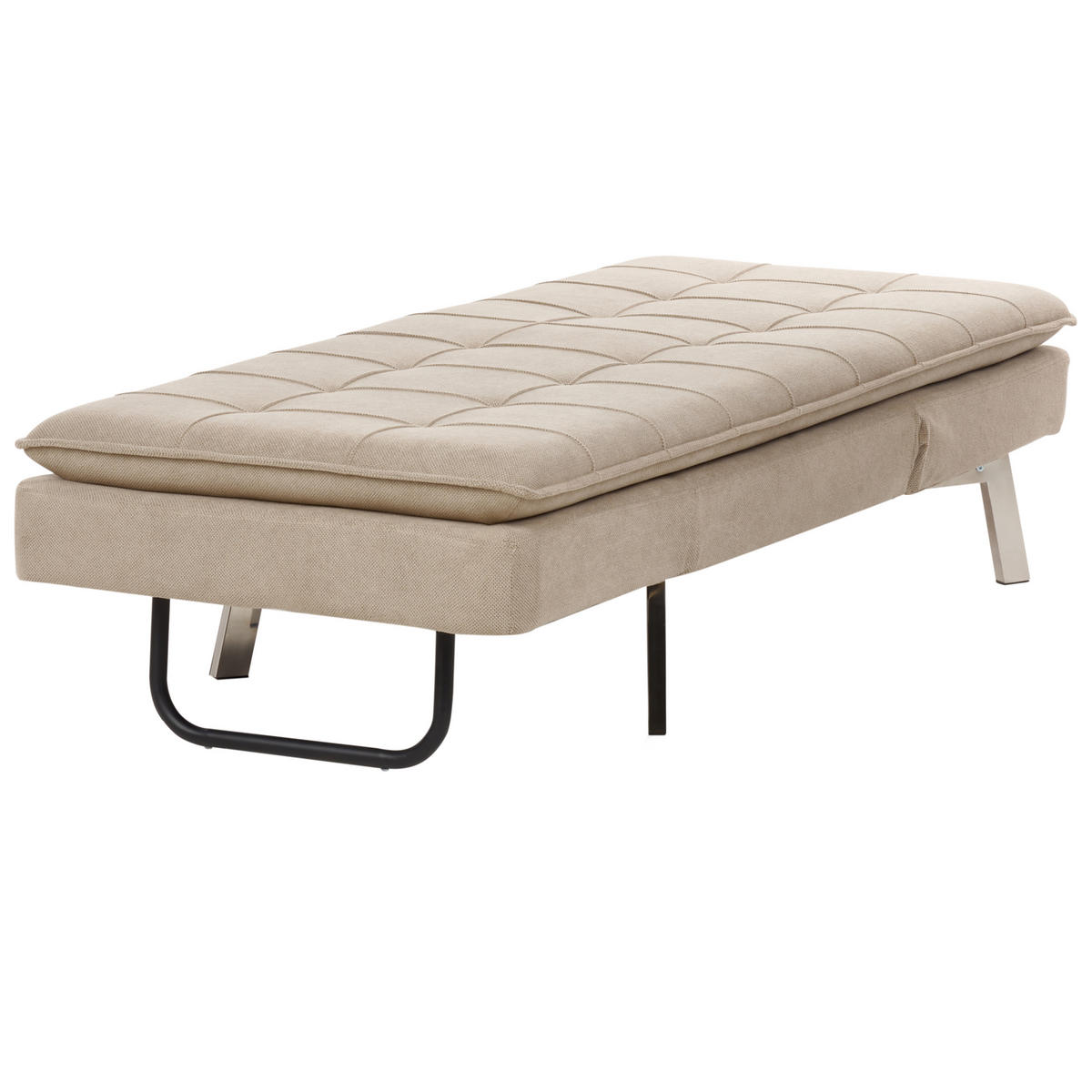 ČALOUNĚNÉ LEHÁTKO CHAISE LONGUE Látka Béžové Loiret - béžová, textil (179/93/76cm) - Beliani