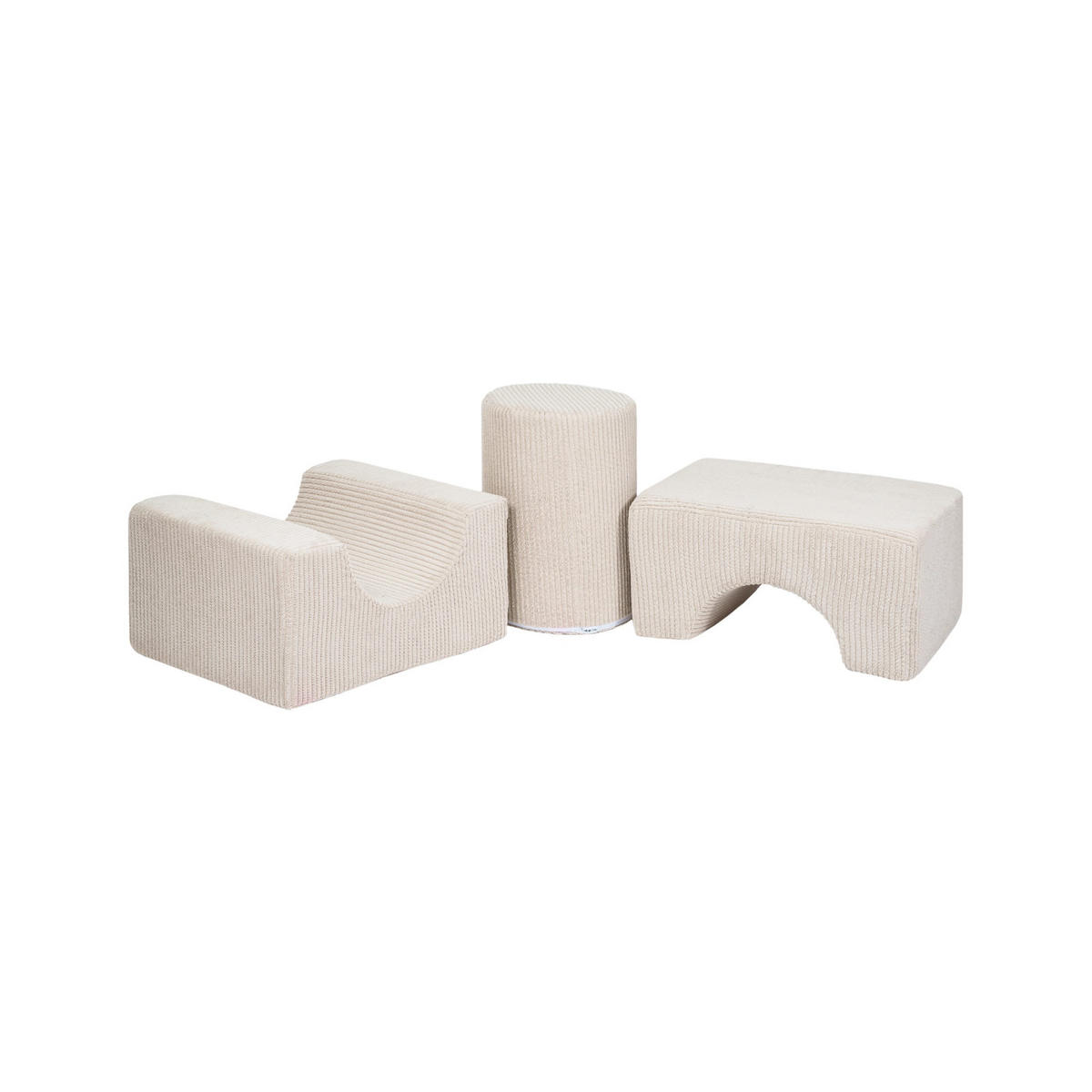 SCHAUMSTOFF-BAUSTEINE für Kinder, Shape, Cord, Ecru - Ecru, Textil (45/30/55cm) - MeowBaby