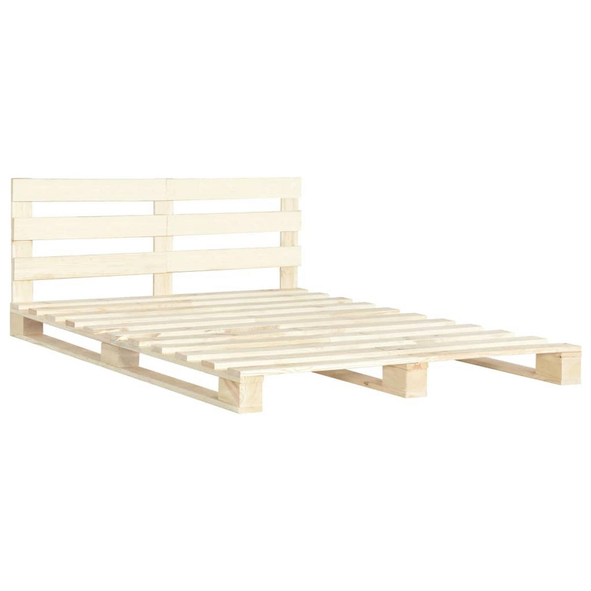 PALETTENBETT Massivholz Kiefer 140/200 Cm - Naturfarben, Holz (140/200cm) - vidaXL