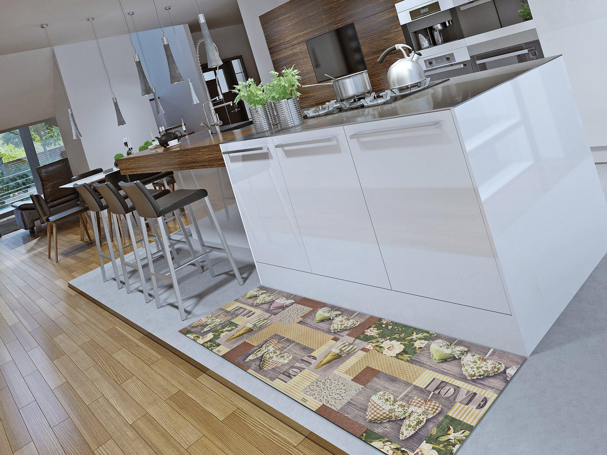 Thumbnail - Atticgo Küchenläufer, Mehrfarbig, Textil, Kunstzeichnung, Rechteckig, 52x200 cm, Oeko-Tex® Standard 100, in verschiedene...