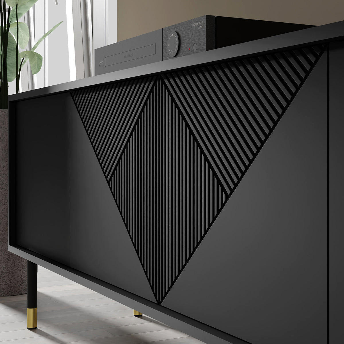 TV-MÖBEL Aglaé Schwarz - Schwarz, Holzwerkstoff (180/61/40cm) - Petits-meubles
