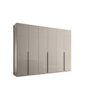 KLEIDERSCHRANK Luxus in Kashmir 302 x 225 x 58 cm (BxHxT), Hochglanz, 6 Türen – Drehtürenschrank mit Hoteleinteilung und Schubkästen - Beige, Holzwerkstoff (302/225/58cm)