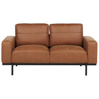 2-SITZER-SOFA Stoff braun Lederoptik Sovik - Braun, Textil (156/72/87cm) - Beliani