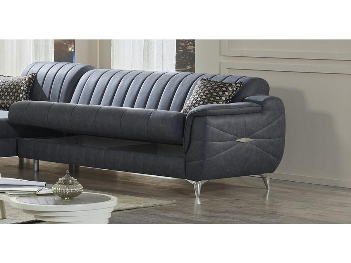 ECKSCHLAFSOFA Osorno Relax Ecksofa - Langer Schenkel Rechts - Anthrazit, Holzwerkstoff/Kunststoff (180/310cm)