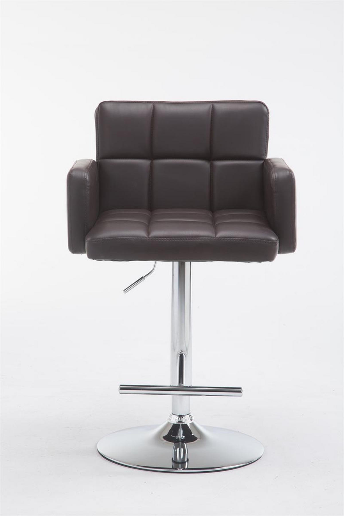 BARHOCKER Lausanne, Gestell Metall in Chromoptik, Kunstleder Braun - Chromfarben/Braun, Kunststoff/Textil (60/100/56cm) - TPFLiving