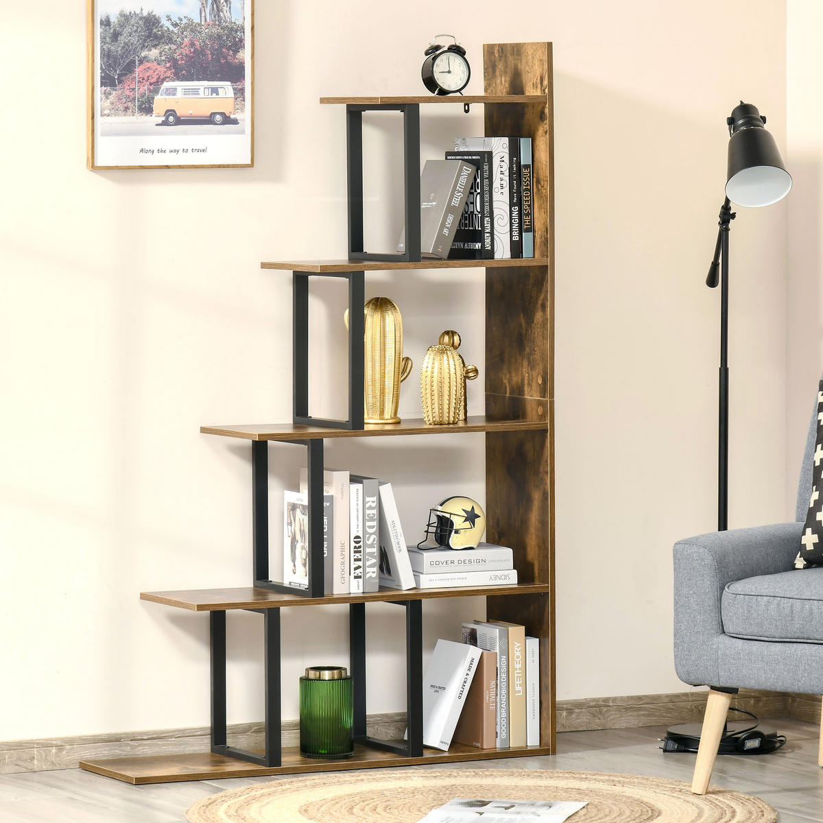 BÜCHERREGAL 102/30/160 cm Vintage-Braun - Braun, Holz (102/160/30cm)