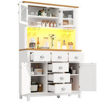 BUFFETSCHRANK 104/40/180 cm Weiß aus MDF mit LED-Lichtleiste - Weiß, Holzwerkstoff (104/180/40cm) - OKWISH