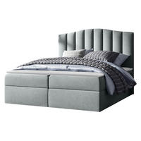 BOXBETT Lindos - Hellgrau, Holz (140/200cm) - MIRJAN24