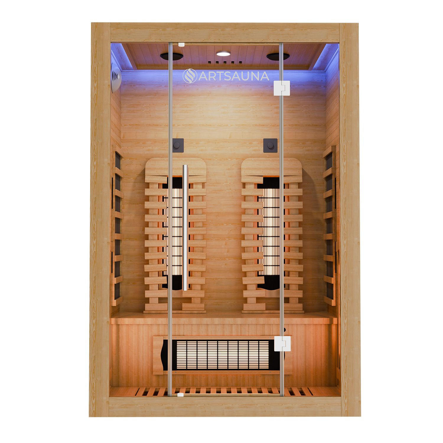 INFRAROTKABINE Kiruna130 Premium mit Dual Technologie - Naturfarben, Holz (130/190/105cm) - Artsauna